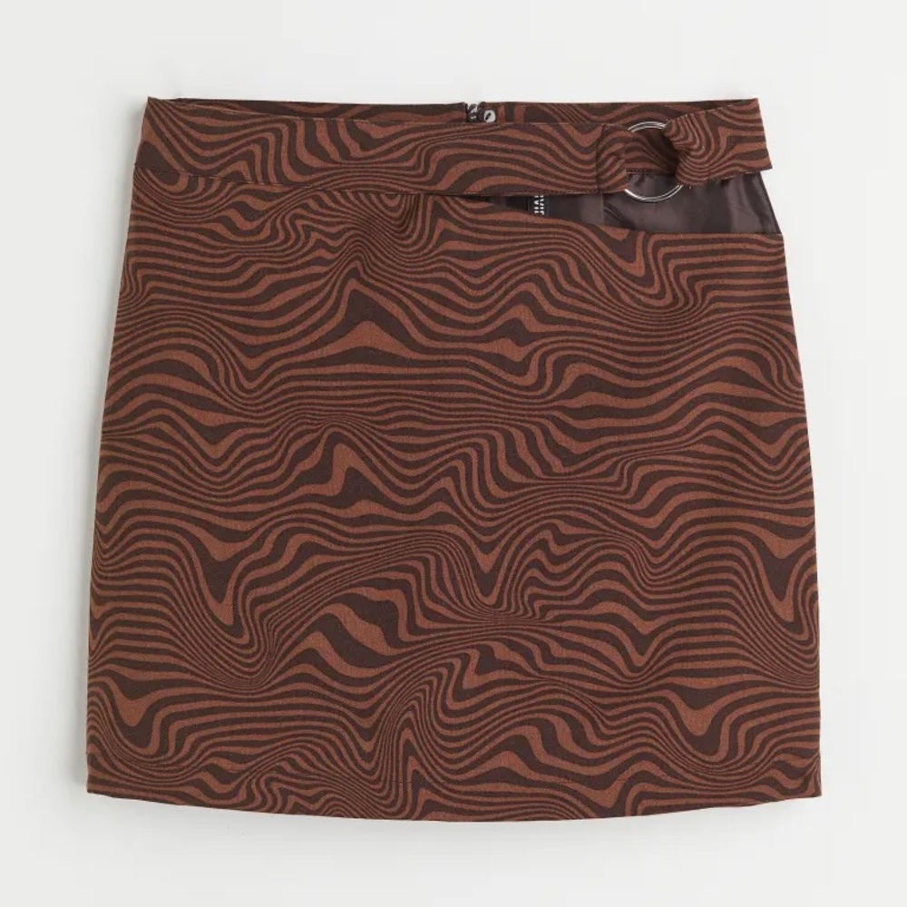 Brown Cut-Out Detail Skirt